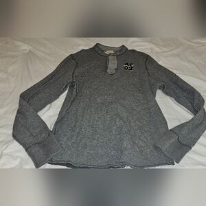 Abercrombie Fitch Shirt Men Large Gray Muscle Long Sleeve